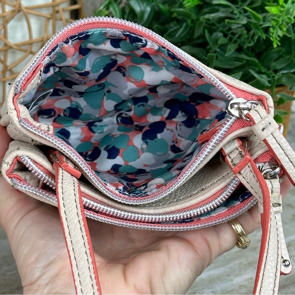 NINE WEST - Mini 3 Component Crossbody Bag Two Top Zip Closures Middle Pocket - Picture 8 of 11